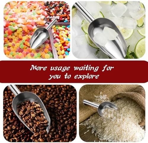 8 Pack 6 Ounce Stainless Steel Ice Scoop Small Metal Candy Scoop Mini Ice Cube Scoop Little Sugar Cream Scoo p for Home Kitchen Food Jars Protein Powders, Coffee, Tea Beans Bar Dessert Buffet Weddings