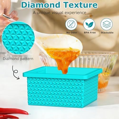 6 Pack-Silicone Freezer Tray with Lid-Stackable Soup Freezer Container Molds,2-Cup Ice Cube Trays for Perfect Portion Control,Food Storage & Meal Prep,Oven & Dishwasher Safe