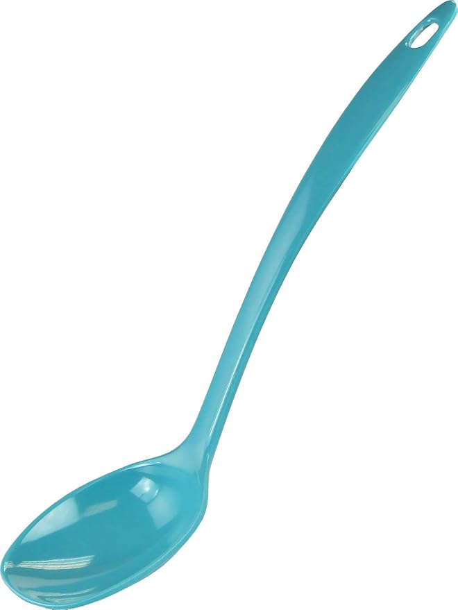 Reston Lloyd Cooking Spoon for Serving, Basting, Mixing, Heat Resistant, BPA Free Melamine 11 inch Utensil with Ergonomic Handle, Turquoise