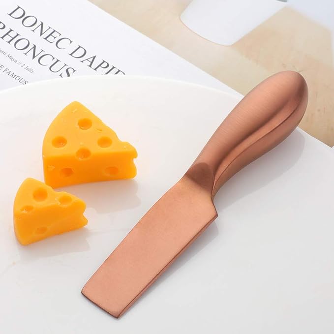 Cheese Knife Set，Stainless Steel Cheese Tool，Ergonomic Design&Easy To Use， for Birthday/Parties/Wedding/Bridal Shower/Housewarming and Anniversary (rose gold)