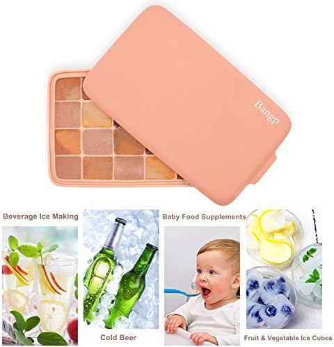 Bangp Premium Ice Cube Trays with Lid,2 Pack,48‑Cube Total