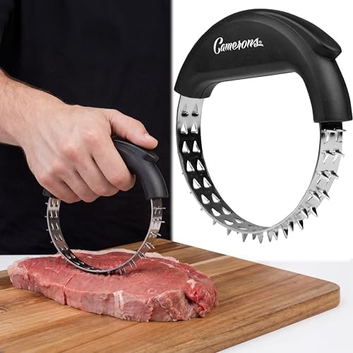 Camerons BBQ Rolling Meat Tenderizer, Stainless Steel Tenderizing Wheel