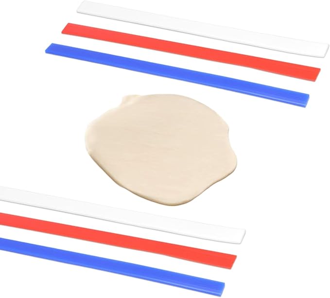 6PCS Silicone Rolling Pin Guides, 15in Length 2mm 4mm 6mm Thickness Rolling Pin Guide Silicone Measuring Dough Strip Dough Leveler Sticks for Precision Baking