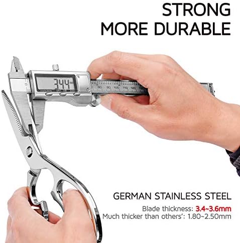 Come Apart Kitchen Shears by WELLSTAR, Multi-purpose Heavy Duty German Stainless Steel Food Scissors for Cutting Meat Poultry Chicken Vegetable, Durable One Piece Construction, Mirror Finish