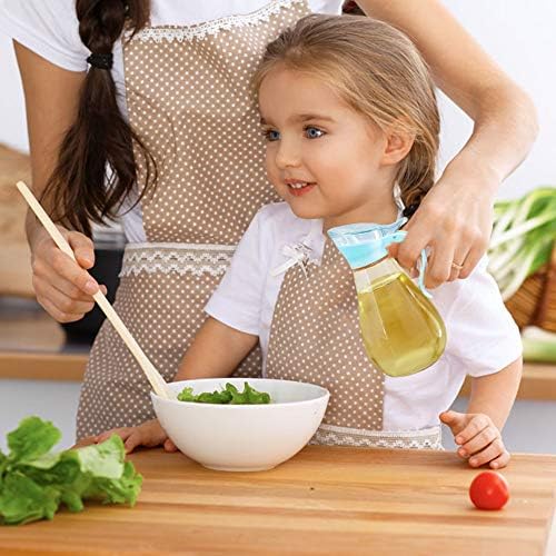 Olive Oil Dispenser, 20 oz / 600 ML, Oil and Vinegar Glass Cruet Bottle Container, Clear Condiment Pots, Seasoning Spice Storage Jar, BPA-FREE, Chef, Professional, Blue