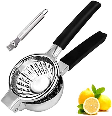 Lemon Squeezer, 304 Stainless Steel Citrus Juicer, Lemon Juicer with Lemon Zester, Juicer Hand Press for Orange Lemon, Lime Squeezer for Extracting the Most Juice Possible