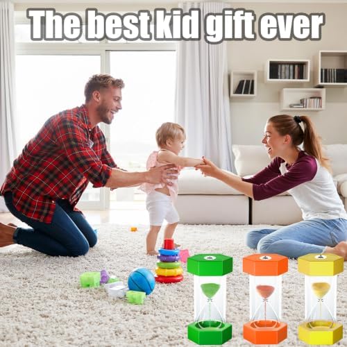 Sand Timer for Kids 1/2/5Minutes(Pack of 3)