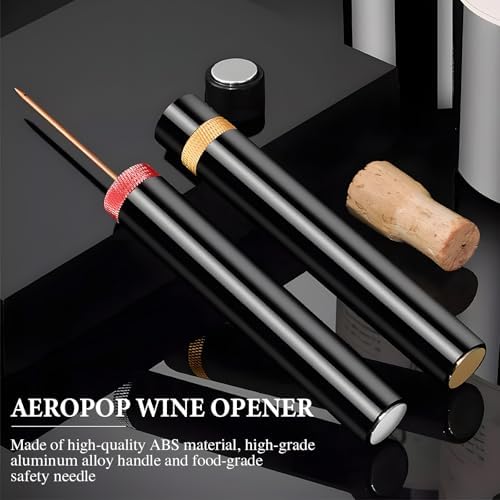 2pcs Arropop Wine Opener, Travel Portable Pocket Air Pressure Pump Bottle Open for Home Restaurant Party (Golden+Red)
