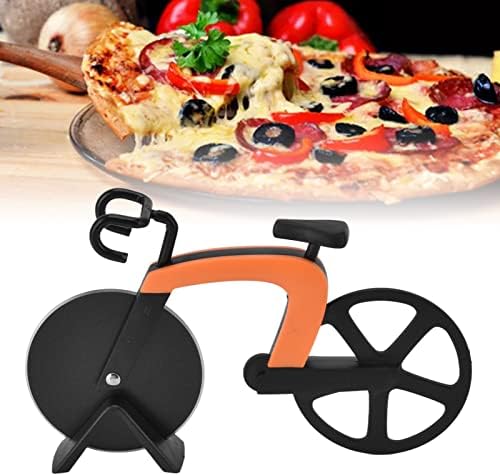 Bicycle Pizza Cutter, Pizza Slicer Pizza Cutter Wheel with a Stand Cool Pizza Cutters Tool(Orange)