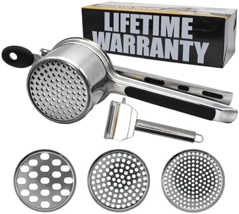 Potato Ricer 15 oz - Potato Ricer Stainless Steel & Ricer for Mashed Potatoes Kitchen Tool - Potato Masher Stainless Steel - Masher Kitchen Tool