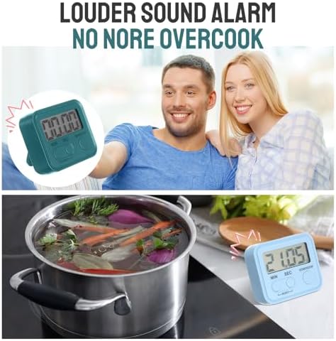 Weewooday 24 Pcs Digital Kitchen Timer Magnetic Timer Bulk On/Off Switch Minute Second Count up Countdown Loud Alarm for Exercise Cook Baking (Vivid Color)