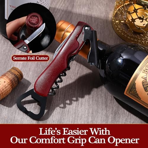 Hushee 24 Pcs Wine Opener 3 in 1 Corkscrew Bulk,Wine Red