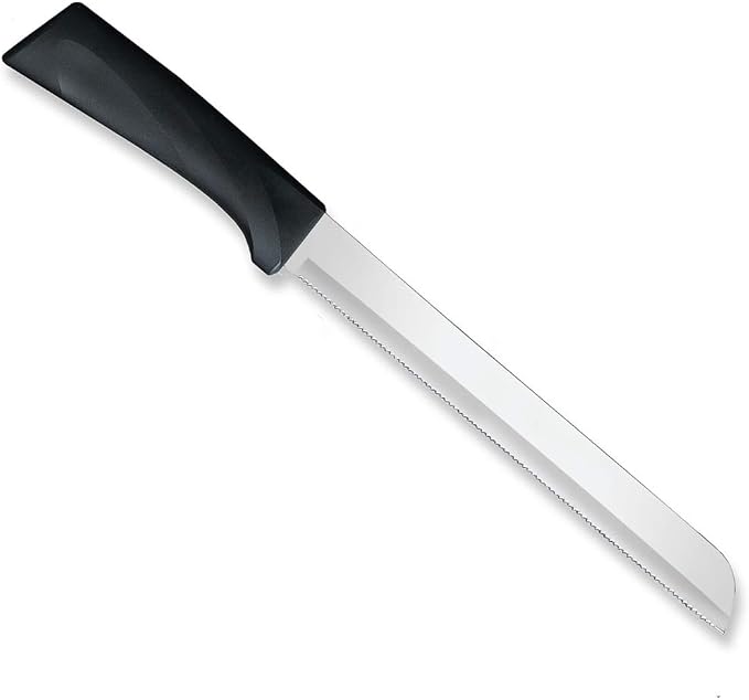 Rada Cutlery Anthem Series 8" Bread Knife (W443), Stainless Steel Serrated Blade, Black Handle, Pack of 2