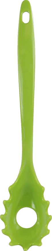 Spaghetti Spoon, Pasta Server, Fork with Ergonomic Handle, Heat Resistant, BPA Free11.5 inch Melamine Utensil by Reston Lloyd, 6 piece set, Lime
