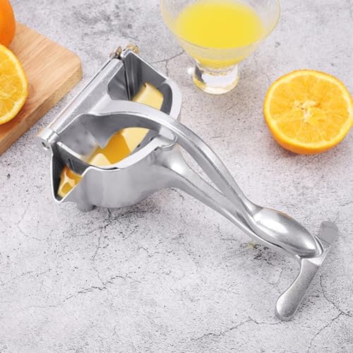 Hand Juicer Squeezer with Ergonomic Heavy Duty Handle with Pour Spout for Mess-Free Pouring - Manual Citrus Press for Lemon, Orange, Lime, Grapefruit, Pomegranate(MATERIAL:Stainless Steel)