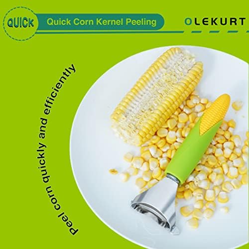Corn Shaped Corn Stripper, Corn Peeler for Corn on the Cob Remover Tool, Corn Thresher with Good Grips (Green-yellow)…