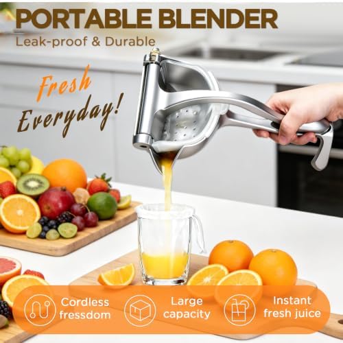 Fruit Juice Squeezer, Lemon Squeezer Manual, Non-Slip Ergonomic Grip, Easy to Use & Clean, 2026 New Upgraded Efficient Extraction of Citrus, and Other Fruits