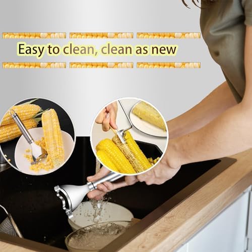 2 Pcs Corn Peeler Corn on the Cob Stripper Tool 304 Stainless Steel Corn Thresher with Ergonomic Handle Easy to Use Corn Peeler for Corn on the Cob Safe Durable Kitchen Tools