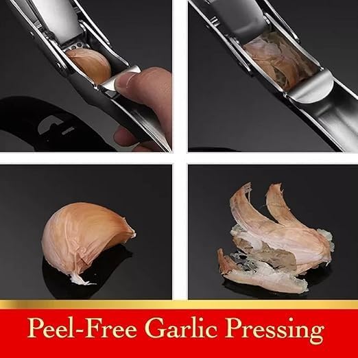 Premium Heavy Duty Garlic Press - 100% 304 Stainless Steel Professional Garlic Mincer & Crusher - Easy Clean Dishwasher Safe Kitchen Tool, Includes Custom Cleaning Brush