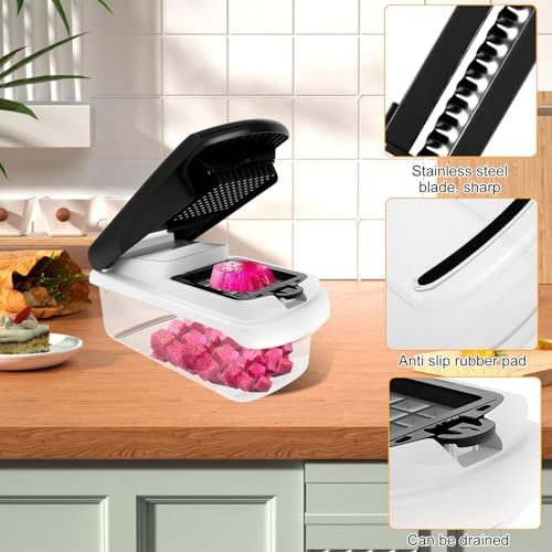 14 in 1 Vegetable Chopper Efficient Veggie Chopper with Container Practical Food Chopper Multifunctional Kitchen for Salad Potato Carrot Garlic