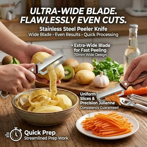 4 In 1 Multifunction Vegetable Peeler,Upgrade Hand Held Peeler Shredder With Ergonomic Grip,Vegetable Shredders Knife For Peeling Fruits And Shredding Scallions (3pcs*a)