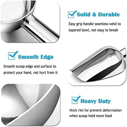 P&P CHEF 3 Ounce Mini Canister Scoop Stainless Steel Set of 4, Silver