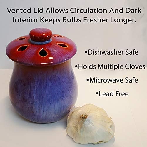 Cottage Creek Garlic Keeper, Vented Lid