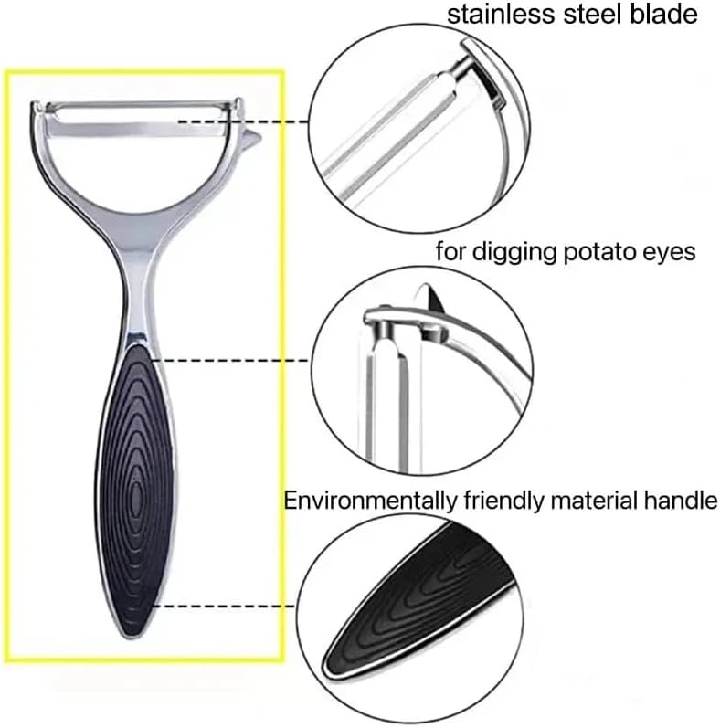2 Stainless Steel Vegetable Fruit Peeler Set-Non-Slip Safe Handle Potato Peeler