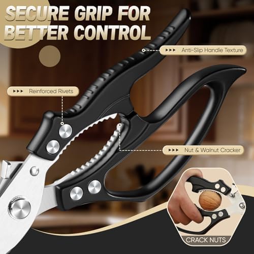 Huusk Kitchen Scissors Set Heavy Duty, All Purpose Japanese Poultry Shears