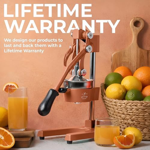 Zulay Kitchen Cast Iron Juicer - Heavy Duty Orange Juicer with Detachable Strainers for Easy Cleaning, Citrus Press for Citrus Fruits, Perfect for Bartenders, Juice Lovers & Health Enthusiasts