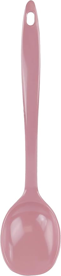 Reston Lloyd Cooking Spoon for Serving, Basting, Mixing, Heat Resistant, BPA Free Melamine 11 inch Utensil with Ergonomic Handle, Pink