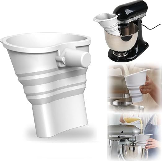 Flour Funnel for KitchenAid Mixer (Snow-White)