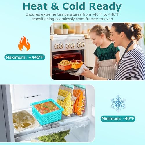 Silicone Freezer Molds for Soup Cube - 2-Cup Freezer Storage Container Tray with Lid,4 Pack Stackable Ice Cube Trays for Portion Control,Food Storage & Meal Prep (Lake Blue+Dark Gray+Orange+Yellow)