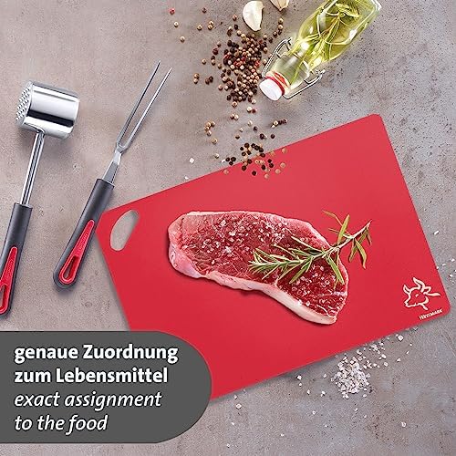 Westmark Practico Cutting Mats - Set of 4 Cutting Boards, Meat, Fish, Vegetables and Poultry, Cutting Mat Dishwasher Safe - Plastic, Set of 4