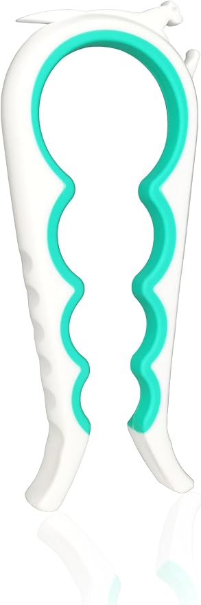 Otstar Jar Opener Bottle Opener and Can Opener for Weak hands, Seniors with Arthritis and Anyone with Low Strength, Mutil Jar Opener Get Lids Off Easily (White and Cyan) | Adjustable Lid Opener Effortlessly Opens Jars, Bottles & Pop-Top Cans, Great for...