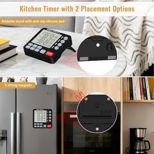 Digital Dual Kitchen Timer, Multiple Channels Countdown Timer