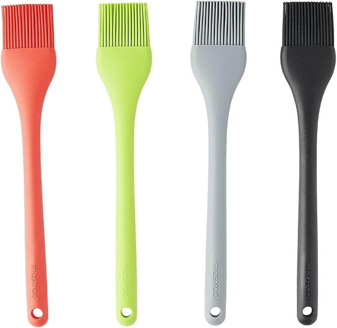 MASTRAD - Silicone Kitchen Brush - One Piece - Heat Resistant (300°C) - Dishwasher Safe - Grey