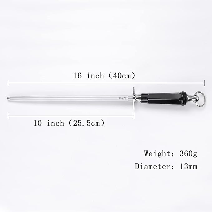 Honing Steel Professional Knife Sharpeners,10 inch Sharpening Steel Honing Rod,High Carbon Sharpening Rod, Fine Lines, High hardness,Wear Resistant, knife sharpening
