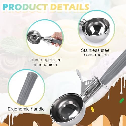 Grade Thumb Press Food Disher, 18/8 Stainless Steel, 4 oz, Size 8, Grey