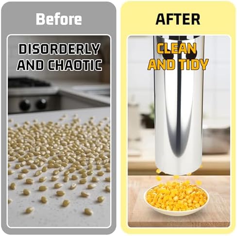 Corn Stripper for Corn on the Cob,Electric Corn Kernel Remover Tool with Drill Bit, Adjustable Corer,Stainless Steel Collector to Prevent Splashing,Corn Cutter for Efficient Mess-Free Kernel Removal