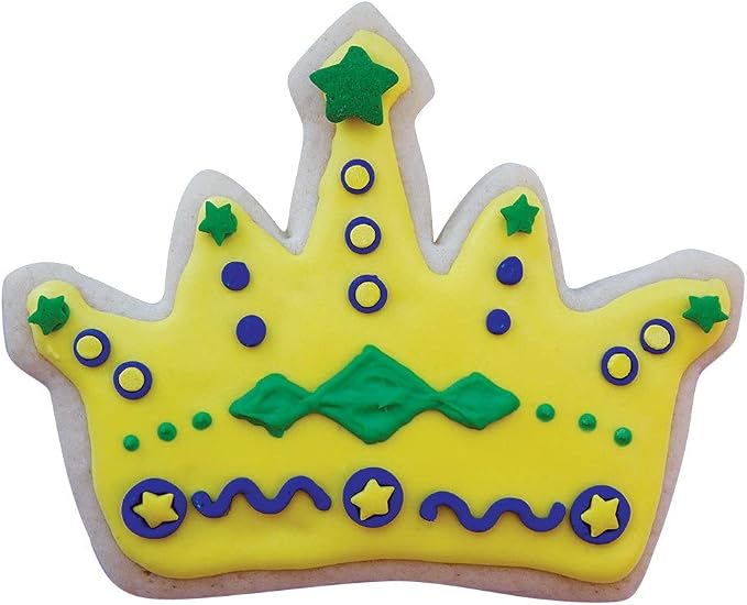 Ann Clark Mardi Gras 4-Pc. Cookie Cutter Set, Made in USA, King Crown, Princess Crown, Fleur de Lis, Mask