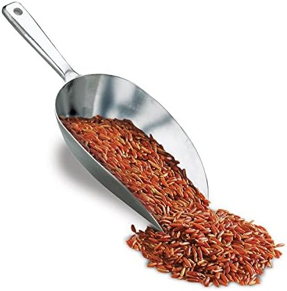 HIC Kitchen Flat Bottom Food Utility Scoop, 9.75-Inches, 250-Millimeters, Commercial-Grade Anodized Cast Aluminum