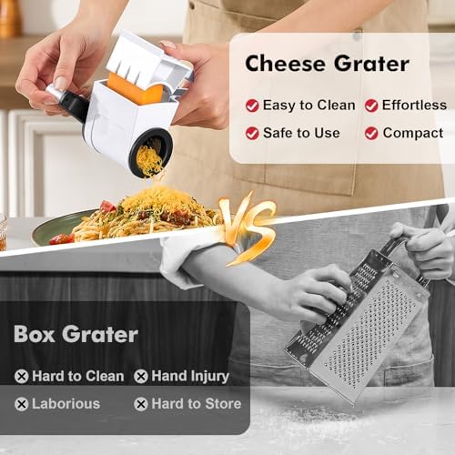 GDL Rotary Parmesan cheese Grater, Cheese Grater Shredder Hand Crank