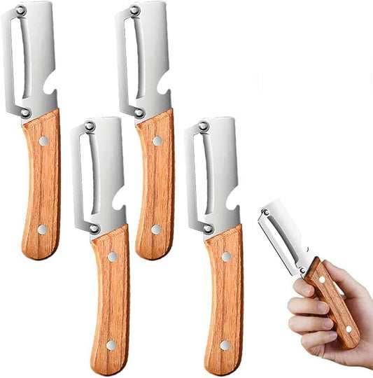 Multi Functional Vegetable Peeler for Kitchen, Ultra Sharp Stainless Steel Veggie, Fruit, Carrot, Orange & Potato Peeler with Ergonomic Handle, Julienne Peeler & Bottle Opener, Fruit Peeler 4pcs