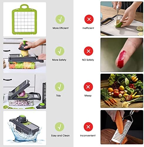 Vegetable Chopper with Container 13-in-1, 7 Blades Food Dicer Veggie Slicer
