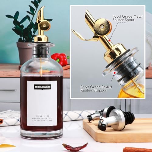Salzesfalls 2Pcs 12oz Olive Oil Dispenser Bottle, Oil Dispenser for Kitchen