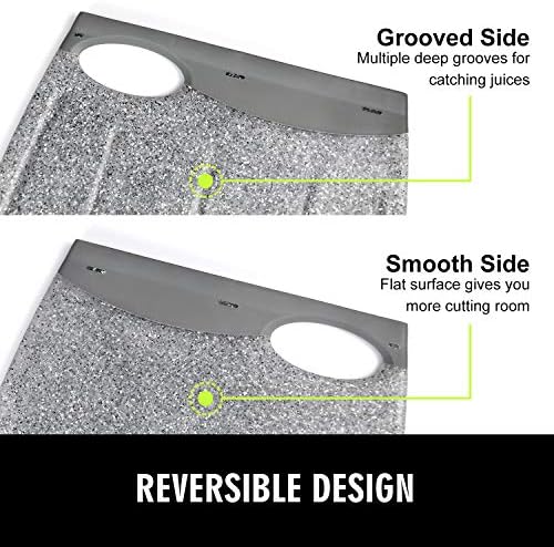 12.99" Large Cutting Board with Multiple Juice Grooves, Grey