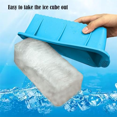 6pcs Extra Large Silicone Ice Block Molds for Cold Plunge or Coolers, Ice Tray for Bath (Blue)