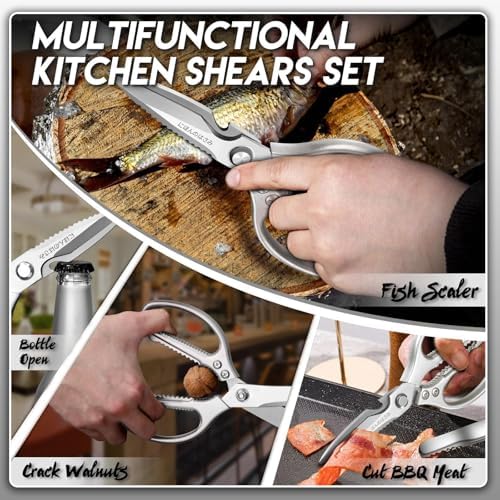 TIJERAS Kitchen Scissors Shears Set - 2PCS Stainless Steel Sharp