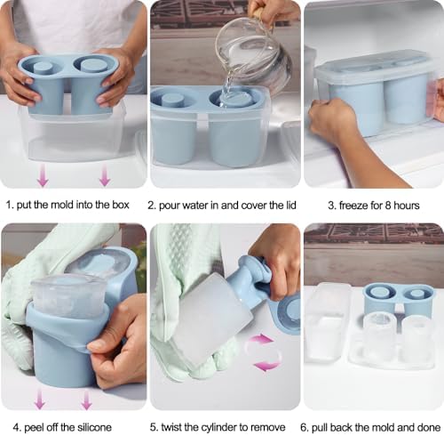 Ice Mold for Stanley Cup 30oz 40oz, Silicone Ice Tray, Chambray